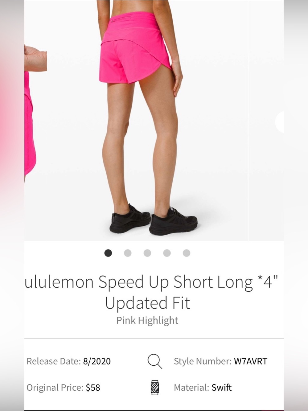 Lululemon Women’s Shorts Speed Up Short Long 4" Updated Fit Pink size 6 - Picture 4 of 13